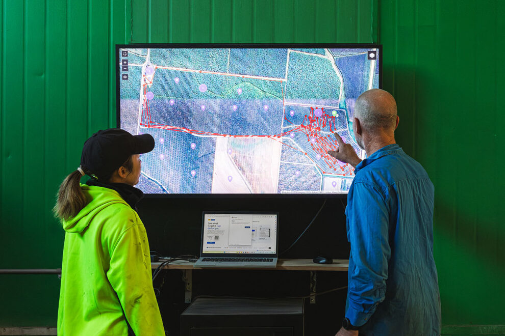 Gavin Devaney with Smart Farm technology